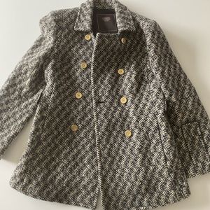 Coach Herringbone Wool Peacoat